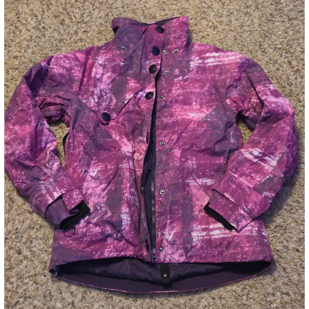 Columbia Titanium Tie Dye Snowboard Ski Jacket Women's Size S Pink‎ Zip Pockets